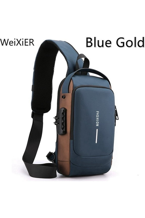 Rcrirth Sling Bag for Men | Anti-theft Crossbody Bag - PU Leather Crossbody Shoulder Bag - Chest Bag for Daily use