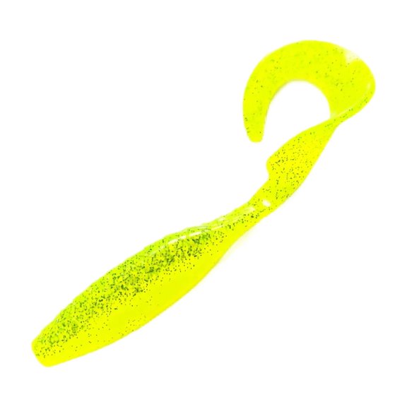 Rdausd 6.3 inch Curly Tail Soft Fishing Lure, Yellow Two Tone Bait, Artificial Bait Accessory for Tackle Boxes And Custom Fishing Rigs for Shore Or Boat Angling