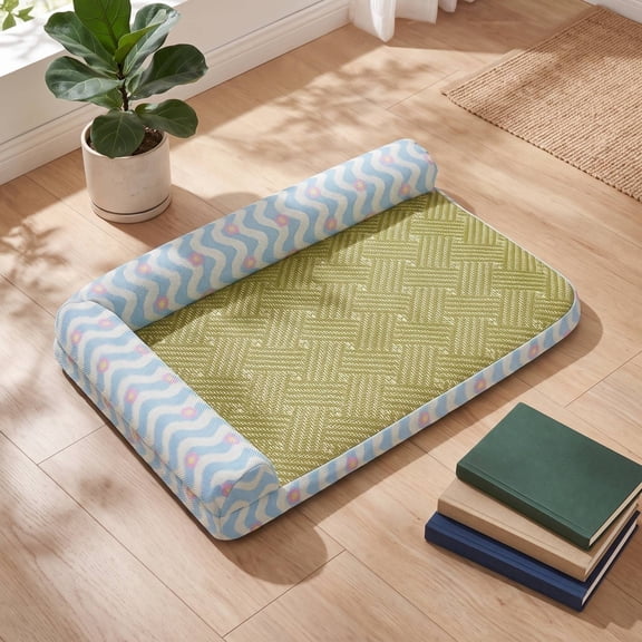 Rdausd Four-Season Removable-Wash Cooling Pet Mat for Dogs and Cats, Breathable Summer Sleeping Pad with Zipper Cover, Non-Slip Base on Crate, Bed, Floor, XS to XL, Three Colors