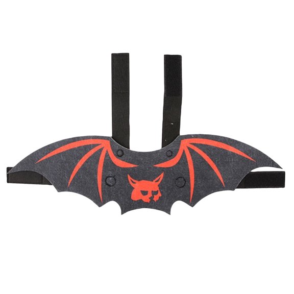 Rdausd Halloween Pet Printed Bat Wings Chest Harness, Skull Pattern Dog Cat Bat Wing Costume for Party, Adjustable Vampire Bat Apparel with Leash Ring for Small Medium Dogs