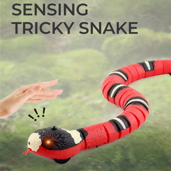 Rdausd Interactive Smart Snake Cat Toy, Sensing Obstacle-Avoidance Rechargeable Robotic Pet, Automatic Moving Prank Toy for Indoor Cats and Curious Kittens