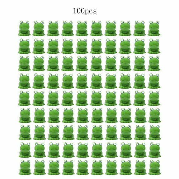 Rdeuod 100 Pcs Resin Mini Frogs Figurines, Green Frog Miniature Figurines, Micro Frogs Figurines, Tiny Cute Frog Figurines, DIY Miniature Moss Landscape Frog Model for Garden Home Decor