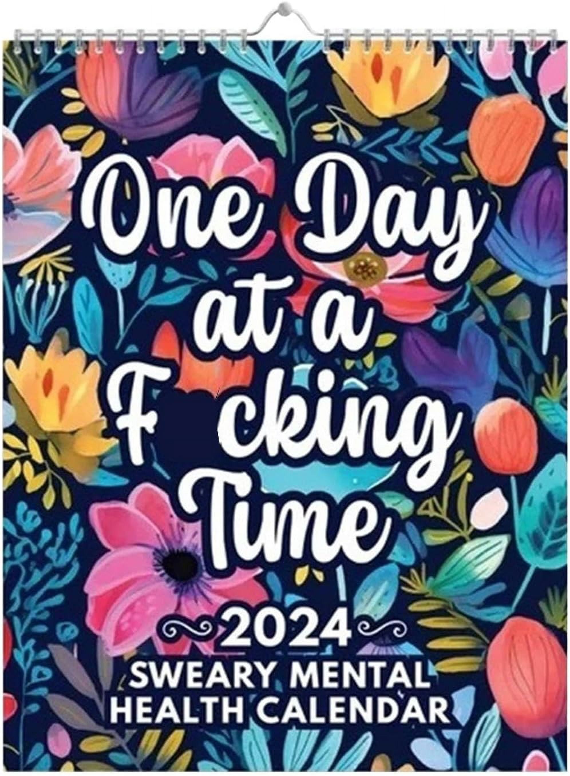 Rdeuod 2024 Mental Health Calendar Funny Sweary Calendar 2024 Wall