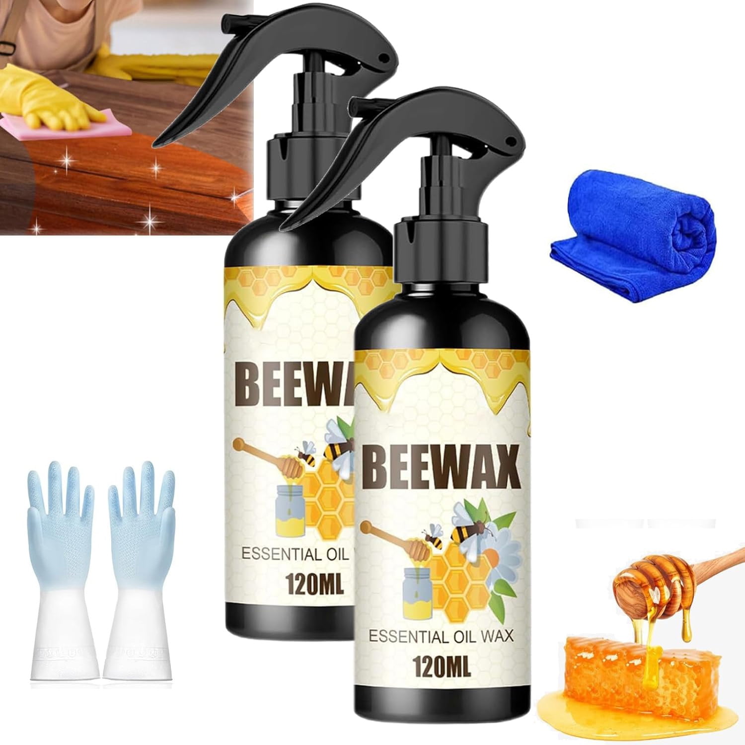 Rdeuod 2024 New Beeswax Spray,120ml Natural MicroMolecularized Beeswax