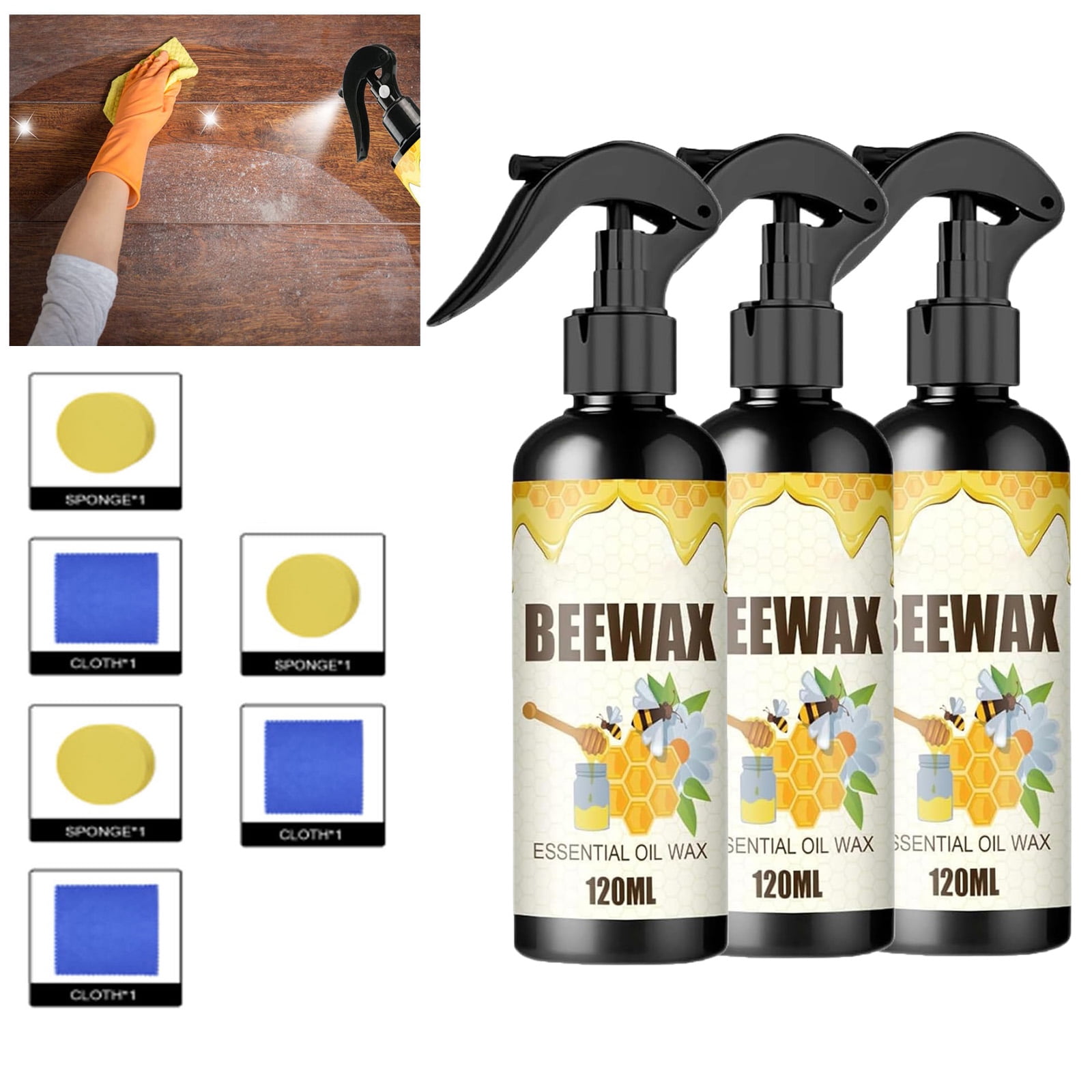 Rdeuod 2024 New Beeswax Spray,120ml Natural MicroMolecularized Beeswax