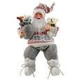 thumbnail image 1 of Rdeuod Christmas Sitting Santa Claus Figurines Christmas Figure Decorations Table Decor Christmas Santa Claus Doll for Holiday Party Festival Present, 13.79inch，Gray, 1 of 5
