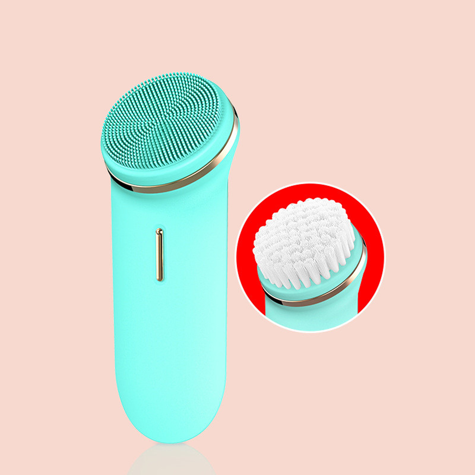 Rdeuod Face Wash, Facial Cleansing Brush Electric Silicone Facial Cleanser Rechargeable,Blue