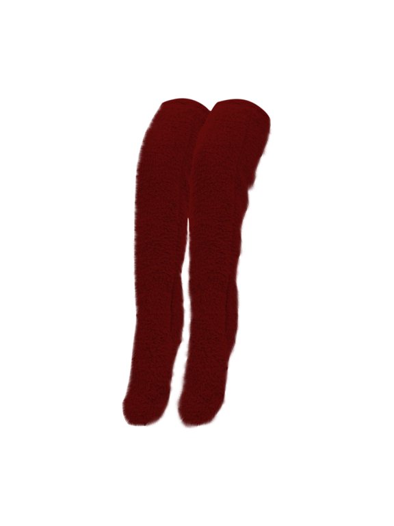 Over Knee High Fuzzy Socks,Knee High Stockings,Teddy Bear Socks Plush Slipper Stockings Furry Long Leg Warmers Winter Home Sleeping Socks, Sock Slippers for Women Girls