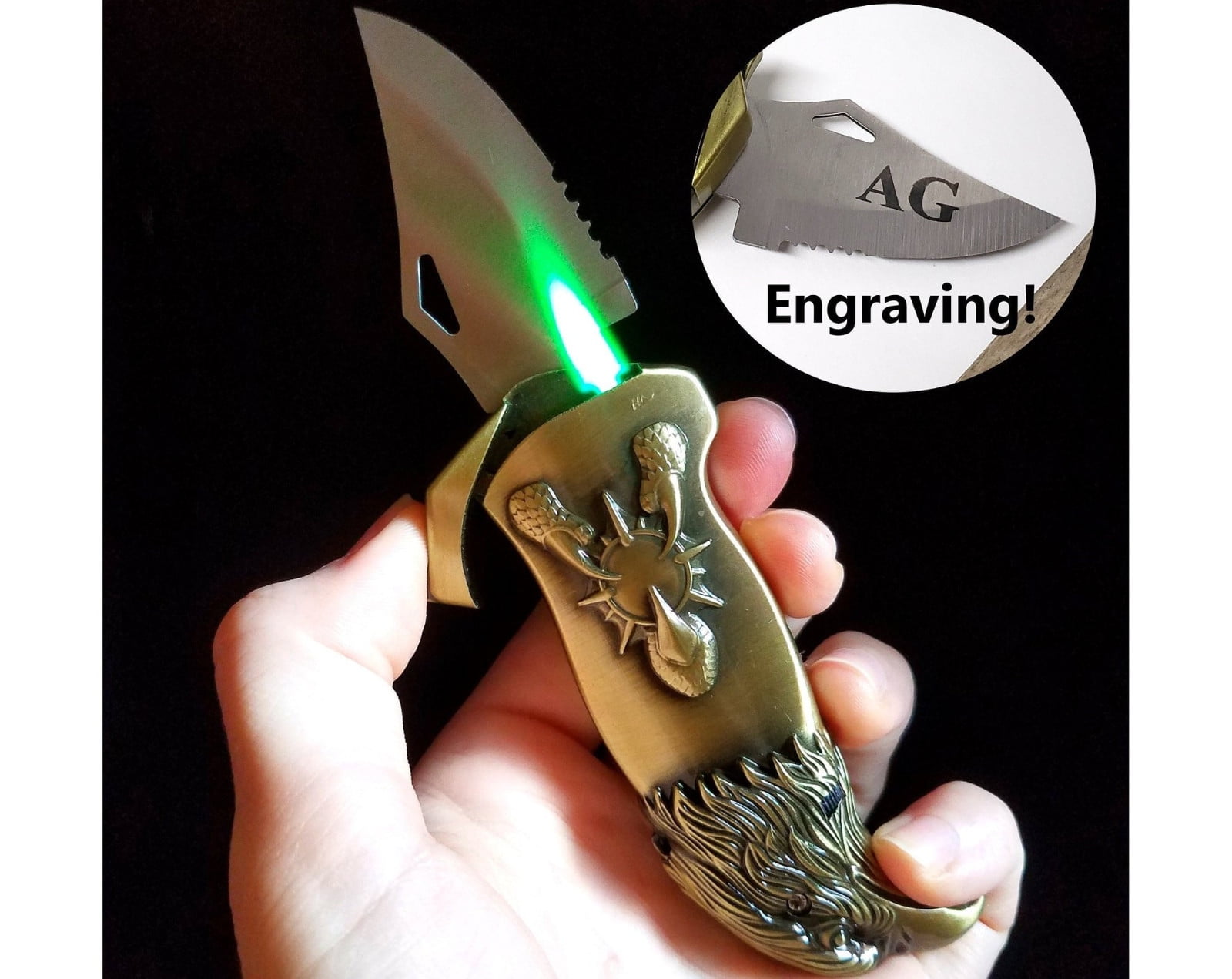 Rdeuod Lighters,Personalized Red Flame Animals Lighter And Knife In One,colorful