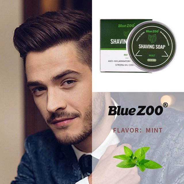 Rdeuod Soap Bar,Men's Face Care Soap Shaving Foam Soap Sandalwood Mint Tasteless,C