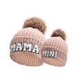 thumbnail image 1 of Rdhnmea 2Pcs Parent-Child Beanie Hat Mother  Kids Winter Warm Knit Hat Letter Embroidery Family Matching Crochet Cap for Boys Girls Mother Daughter Son, 1 of 3