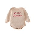 thumbnail image 1 of Rdhnmea Baby Christmas Sweater Romper Letter Embroidery Long Sleeve Crew Neck Knit Bubble Jumpsuit Xmas Outfits, 1 of 9