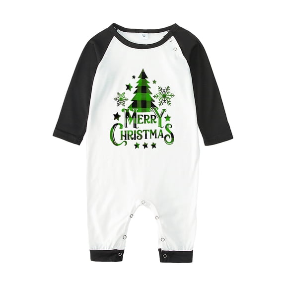 Rdhnmea Christmas Family Matching Pajamas Sets Christmas PJ's Letter Print Top and Plaid Pants Jammies Xmas Sleepwear Holiday Outfits For Parents Kids
