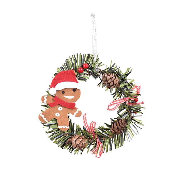 Rdhnmea Christmas Tree Ornament Wreath Santa Claus Gingerbread Man Hanging Ornament Holiday Seasonal Home Decor Xmas Gift
