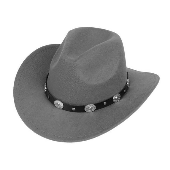 Rdhnmea Cowgirl Hats for Women Men Retro Classic Cowgirl Hats Wide Brim Sun Hats with Leather Band Party Props