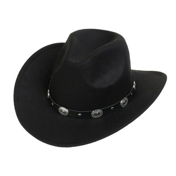 Rdhnmea Cowgirl Hats for Women Men Retro Classic Cowgirl Hats Wide Brim Sun Hats with Leather Band Party Props