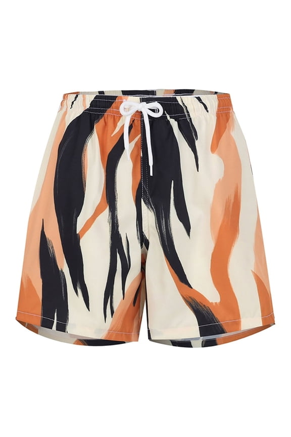 Family Matching Swimwear Fashion Print Father and Son Swim Trunks