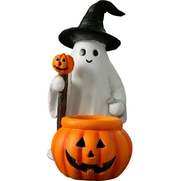 Rdhnmea Halloween Table Decorations Spooky Ghost and Pumpkin Pot Desk Statue Centerpieces for Home Indoor Outdoor Party Decor