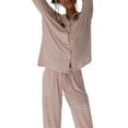 thumbnail image 1 of Rdhnmea Women 2 Piece Floral Pajamas Lounge Set Y2K Long Sleeve Shirt Wide Leg Pants Sleepwear Pj Matching Sets, 1 of 9