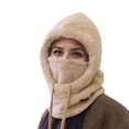 thumbnail image 1 of Rdhnmea Women 3 in 1 Winter Thickened Beanie Warm Hat Scarf Facewear Set for Outdoor Riding Snowboarding, 1 of 5