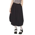 thumbnail image 1 of Rdhnmea Women Bubble Skirt, Elegant Elastic Waist Pleated Solid Long Skirt, 1 of 8
