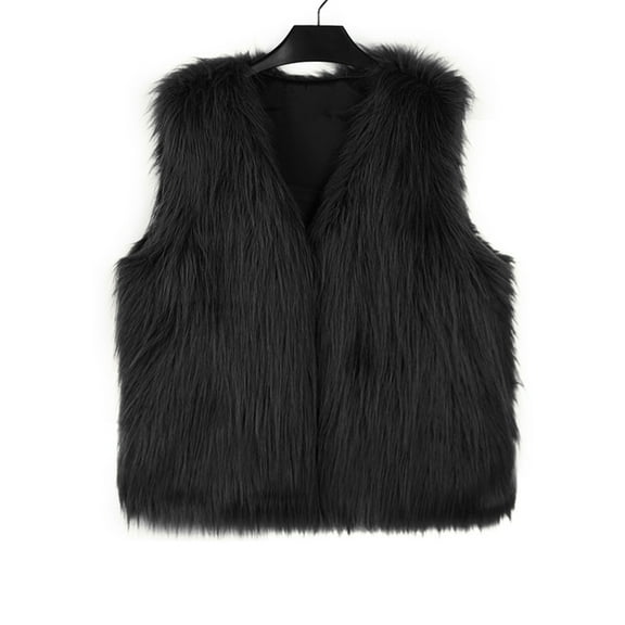 Rdhnmea Women Faux Fur Waistcoat Lightweight Sleeveless Open Front Short Vest Jacket Coat Outwear Gilet Casual Streetwear