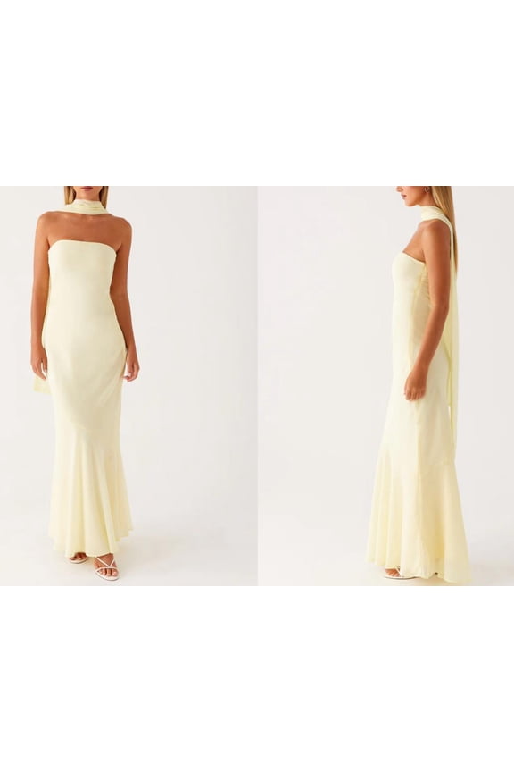 Women Floral Tube Maxi Dress with Scarf Y2k Strapless Backless Long Bodycon Dresses Formal Cocktail Sundress Party Clubwear