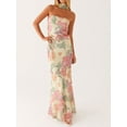 thumbnail image 1 of Rdhnmea Women Floral Tube Maxi Dress with Scarf Y2k Strapless Backless Long Bodycon Dresses Formal Cocktail Sundress Party Clubwear, 1 of 9