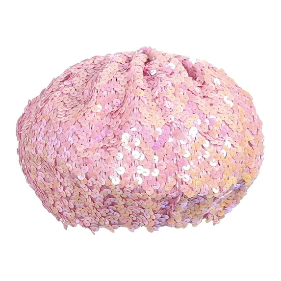 Rdhnmea Women Girls Sparkly Sequin Beret Hat Fashion Fun Stretch Beanie Cap Headwear for Festival Party Club Christmas