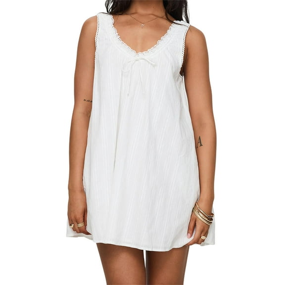 Rdhnmea Women Lace Patchwork V-Neck Maternity Dress Summer Casual Boho Pregnancy Dress Floral Lace Mini Tank Dress for Photoshoot