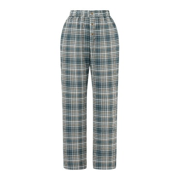 Rdhnmea Women Plaid Pajama Pants Elastic Waist Lounge Pants Sleepwear Pjs Pants with Pockets