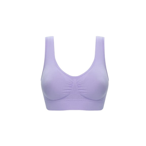 Rdhnmea Women Sports Bra, Sleeveless U Neck Pleated Solid Quick Dry Yoga Bra