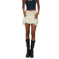 thumbnail image 1 of Rdhnmea Women Y2k Lace Ruched Mini Skirt Low Rise Pleated Ruffle Half Slip Skirt Layered Flowy Short Skirt Cocktail Streetwear, 1 of 8