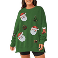 thumbnail image 1 of Rdhnmea Women’s Christmas Sweatshirts Sequin Santa Graphic Long Sleeve Crew Neck Pullovers Oversized Tops Xmas Outfits, 1 of 7
