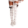 thumbnail image 1 of Rdhnmea Women's Christmas Thigh High Socks Cable Knit Over the Knee Boot Socks Xmas Snowflake Print Long Stockings Winter Warm Leg Warmers, 1 of 3
