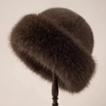 thumbnail image 1 of Rdhnmea Women's Faux Fur Fluffy Bucket Hat Winter Warm Fuzzy Mongolian Hat Fisherman Cap Beanie for Travel, Beach, Street, 1 of 4