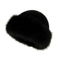 thumbnail image 1 of Rdhnmea Women's Faux Fur Fluffy Bucket Hat Winter Warm Fuzzy Mongolian Hat Fisherman Cap Beanie for Travel, Beach, Street, 1 of 6