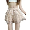 thumbnail image 1 of Rdhnmea Women’s Layered Ruffle Shorts Casual Elastic Waist Lace Bloomers, 1 of 9