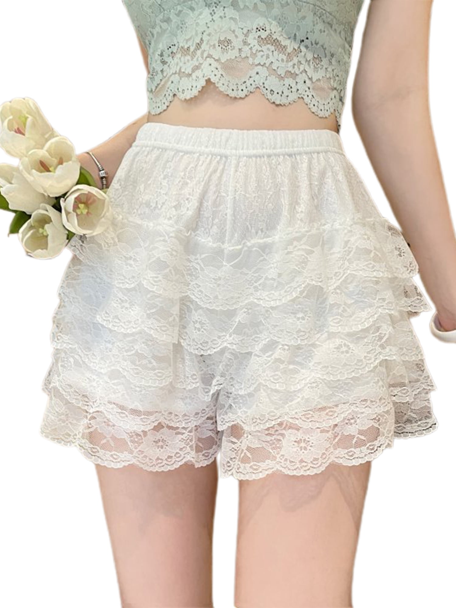 Sweet Winter Shorts With Pleated Ruffle