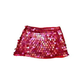 FrzhBrz Women's Sequin Glitter Skirt – Sparkly Knee-Length Mini