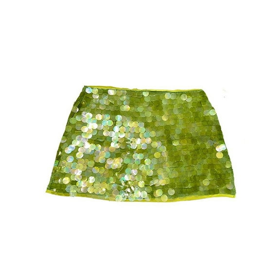 Rdhnmea Women's Sparkly Sequins Bodycon Mini Skirts Sexy Side Split Tie Up Low Rise Skirt Fashion Festival Rave Glitter Short Skirt Party Clubwear