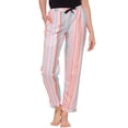 thumbnail image 1 of Rdhnmea Women's Stripe Print Pajama Pants Drawstring Elastic Waist Long Trousers Cozy Lounge Bottoms, 1 of 8