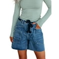 thumbnail image 1 of Rdhnmea Women's Summer Bandage Denim Shorts Wide Leg Streetwear Jeans Shorts, 1 of 9