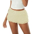 thumbnail image 1 of Rdhnmea Women's Summer Ruffled Frilly Shorts, Multi-Layer Mesh Short Pants, 1 of 2