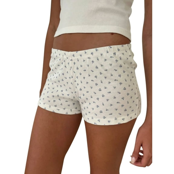 Rdhnmea Women's Summer Solid Color/Floral/Heart/Striped Lounge Shorts