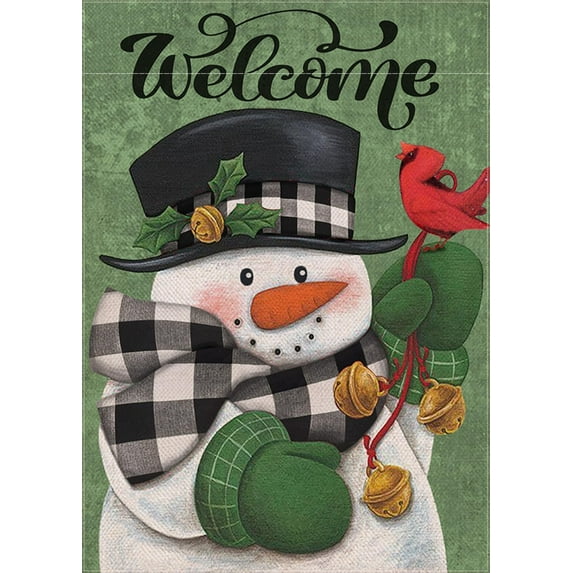 Rdsfhsp 12x18inch Merry Christmas Garden Flag, Double Sided Burlap Decorative Garden Flags for Winter Outside Decorations Farm Yard Wall Decor