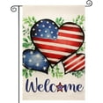 thumbnail image 1 of Rdsfhsp 4th of July Decorative Linen Garden Flag 12x18 inch, Patriotic Welcome Garden Flag Double sided for Memorial Day Independence Day Yard Lawn Patio Outside Decor, 1 of 5