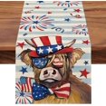 thumbnail image 1 of Rdsfhsp 4th of July God Bless America Patriotic Table Runner, American Sunflower Flower Floral Kitchen Dining Table Decor, USA Summer Star Stripes Home Decoration Indoor Outdoor Party 13x72 Inch, 1 of 5