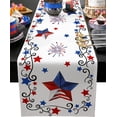 thumbnail image 1 of Rdsfhsp 4th of July Table Runner Red Blue Stripes Stars Table Runners Independence Day American Flag Linen Dresser Scarf Kitchen Dining Table Decor for Memorial Day July 4th 13x72 Inch, 1 of 5