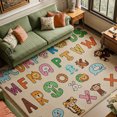 thumbnail image 1 of Rdsfhsp Animal Alphabet Velvet Area Rug, Colorful ABC Letters and Cute Animal Pattern Soft Carpet for Kids Room Nursery Classroom Playroom Decor, 1 of 5